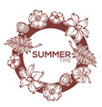 summer time tropical background with palm leaves vector image