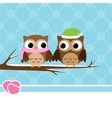 winter owl couple vector image vector image