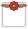 flower and leaves frame design vector image