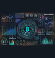 bitcoin with hud elements btc bit coin virtual vector image vector image