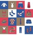 clothes icons set flat line vector image
