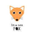 cute fox cartoon animal face funny vector image