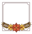 flower and leaves frame design vector image