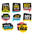 sale super big collection label best price vector image