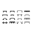 black bridges icons isolated on white urban vector image