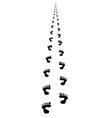 foot steps walking away in perspective vector image vector image