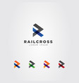 abstract initial letter r cross logo sign symbol vector image vector image