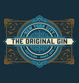 gin label for packing with floral ornaments vector image