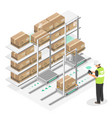 smart warehouse industrial parts store autometic vector image