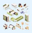business furniture office desk chairs wardrobe vector image