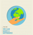 earth day environment care paper cut vector image