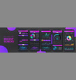 gradient mobile application mockup ui ux kit vector image vector image