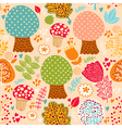 seamless cute trees pattern vector image