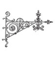 wrought-iron bracket pressing vintage engraving vector image