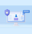 3d login and password concept vector image vector image