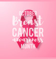 breast cancer awareness ribbon background vector image