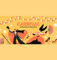 carnival invitation banner with funny characters vector image vector image