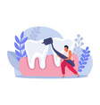 flat dental health composition vector image