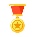 golden medal with star ribbon military vector image vector image