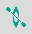 kayak and paddle icon vector image