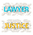 lawyer justice line art concept vector image vector image