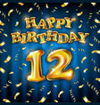 Happy birthday 15 years golden color fifteen Vector Image