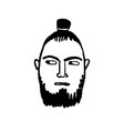 doodle sketch man with samurai hairstyle vector image vector image