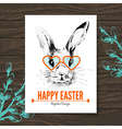 easter card hipster sketch watercolor vector image vector image
