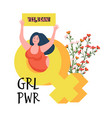 girl power concept young woman in feminine symbol vector image