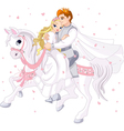 romantic couple on horse vector image