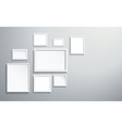square isolated white picture frame on wall vector image vector image