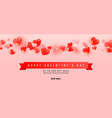 foil colored heart air balloons flying over pink vector image