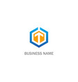polygon arrow up business company logo vector image
