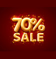 sale 70 off balloon number on red background vector image