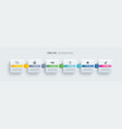 6 infographic timeline rectangle template vector image vector image