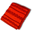 a fragment of patterned red knitted woolen vector image