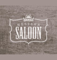 banner for western saloon with cowboy hat vector image vector image