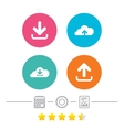 download now signs upload from cloud icon vector image