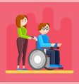caring for invalid disabled person care vector image vector image