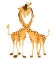 Two cartoon giraffes on a heart background Vector Image