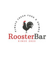 rooster logo for bar and food drinks shops vector image