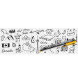 canadian symbols and signs doodle set vector image vector image