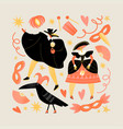 characters of the venetian carnival vector image vector image