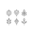 geometrical leaves set monochrome polygonal vector image