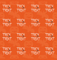 halloween tile pattern with trick or treat text vector image