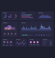 infographics on dark multipurpose economic charts vector image vector image