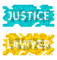 justice lawyer outline flat concept vector image vector image