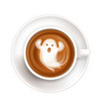 latte art ghost composition vector image