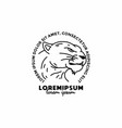 panther line art with lorem ipsum text vector image