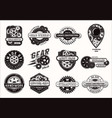 set of monochrome vintage labels with gears text vector image
